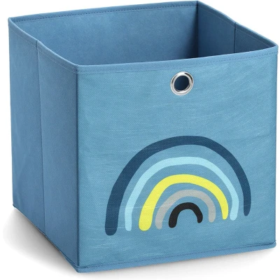 Afbeelding van Zeller Present Blauwe opbergmand kinderkamer regenboog 14426 Decoratief &amp; Opvouwbaar