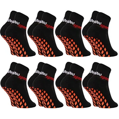 Afbeelding van Rainbow Socks meisjes en jongens, antislip sokken voor sport, 8 x zwart