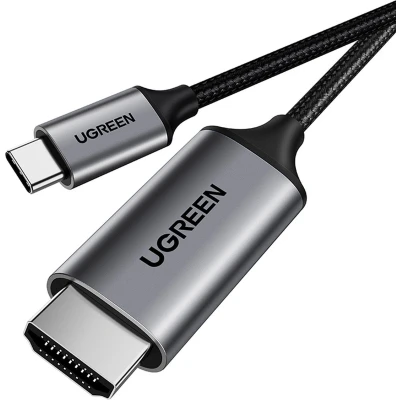 Afbeelding van Ugreen USB C naar HDMI (4K) Kabel 1.5 meter Alleen Type 3 4K Ultra HD 60fps gewoven coating metalen behuizing