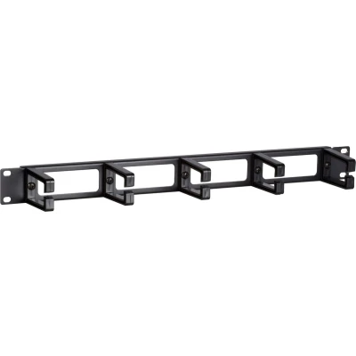 Afbeelding van 1U 19 inch kunstof kabelgoot met 5 haken 483x75x45mm