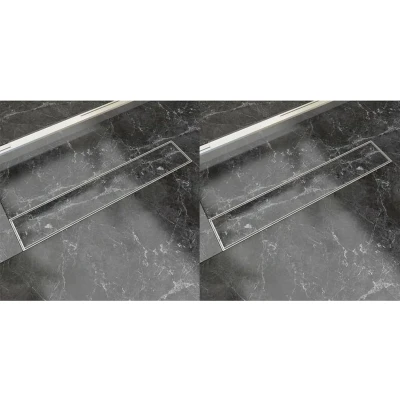 Afbeelding van VidaXL Doucheafvoer 2 st rechthoekig 630x140 mm roestvrij staal