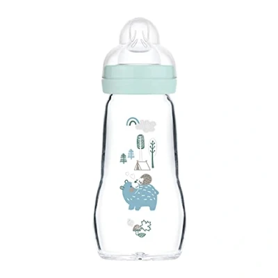 Afbeelding van Mam Glazen Zuigfles 260 ML (Boy)