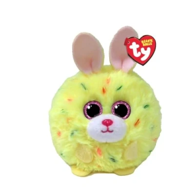 Afbeelding van Ty Beanie Balls T42554 Lemon de paashaas met glinsterende roze ogen van zacht pluche en rond om te verzamelen, 8 cm