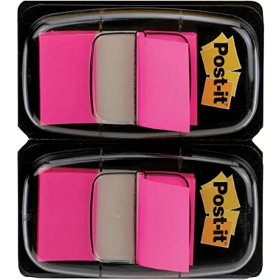 Afbeelding van Post it Index Standaard, Ft 24,4 X 43,2 Mm, Houder Met 2 50 Tabs, Roze