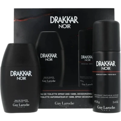 Afbeelding van Guy Laroche Drakkar Noir Giftset voor Men 100ml EDT + 150ml Deodorant Spray