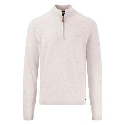 Afbeelding van FynchHatton Half Zip Trui Troyez Gebroken wit S