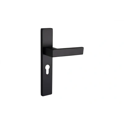 Afbeelding van Lavuzo deurkruk Imperio Zwart met rechthoekig schild PC55 Per set