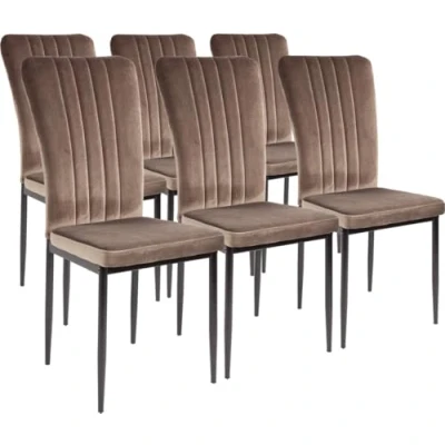 Afbeelding van Albatros eetkamerstoelen Modena, set van 6, bruin, SGS getest
