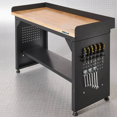 Afbeelding van Werkbank PRO bamboe werkblad legbord 150 cm zwart