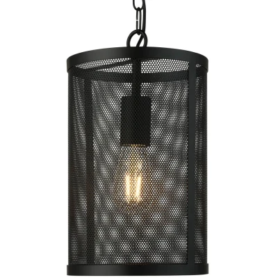 Afbeelding van Searchlight Fishnet Hanglamp Ø 20 X 150 Cm Mat Zwart