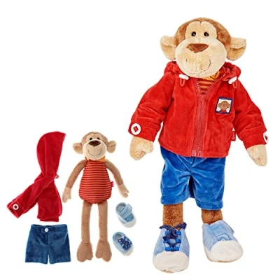 Afbeelding van Sigikid 40989 Meisjes En Jongens, Knuffeldier Leeraap, Spelenderisch Aan Uittrekken Leren, Rood/Donkerblauw,Stk
