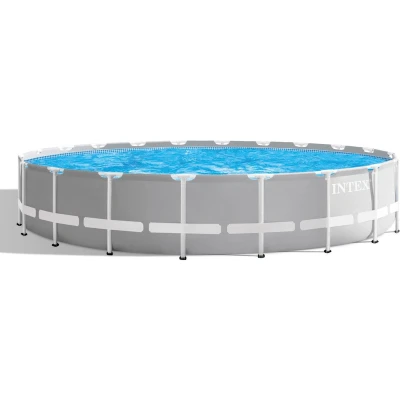 Afbeelding van Intex Prism Ø 610x132 Cm Rond Stalen Frame Bovengronds Zwembad Grijs 32695 Liters