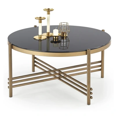 Afbeelding van Ronde salontafel Ismena 80 cm breed in zwart