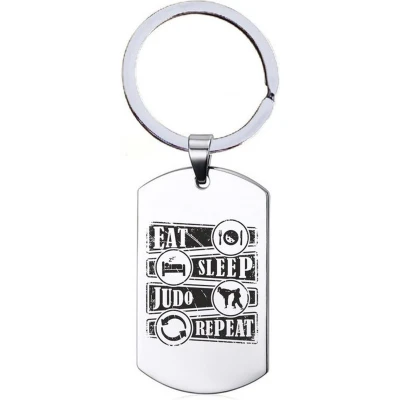 Afbeelding van Sleutelhanger RVS Eat Sleep Judo Repeat