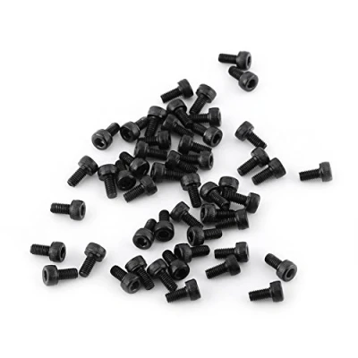 Afbeelding van 50 stuks M3 Black Hex kopschroeven van koolstofstaal legering 12,9 4 mm volledige schroefdraad platte afwerking (M3 x 6 schroefdraad)