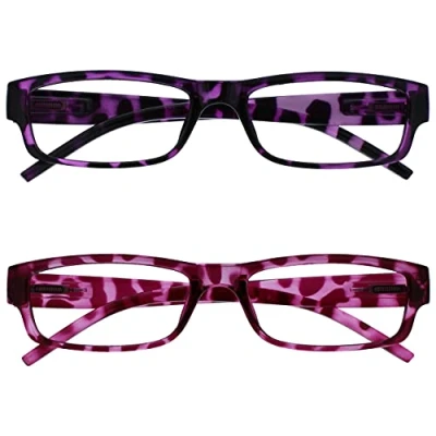 Afbeelding van The Reading Glasses Company Society leesbril, paars en roze, lichte schubben, waarde, set van 2 mannen, vrouwen RR32 54 +1,50