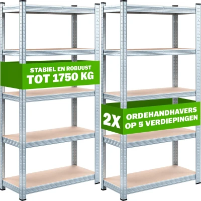 Afbeelding van Boutloos opbergrek 180 x 90 cm (set van 2 stuks)