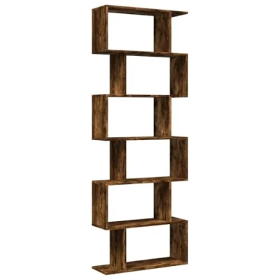 Afbeelding van vidaXL Kamerscherm / boekenkast 6 laags 70x24x193 cm hout gerookt eik