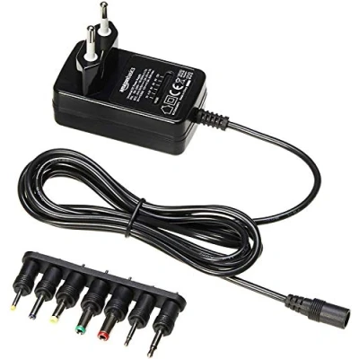Afbeelding van Amazon Basics universele voeding met 7 afneembare stekkers, 3 tot 12 V (gelijkstroom), omkeerbare polariteit