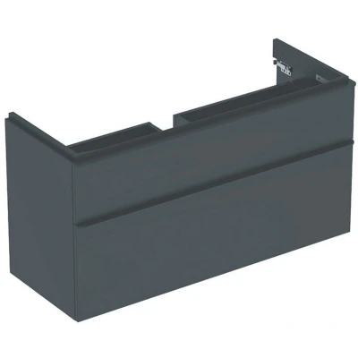 Afbeelding van Geberit Smyle Square wastafelonderbouwkast met 2 laden, lava mat 1184