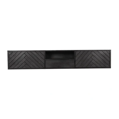 Afbeelding van Zwevend tv meubel New York 180 cm zwart