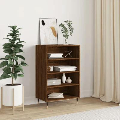 Afbeelding van Hoge kast 57x35x90 cm bewerkt hout bruin eikenkleur