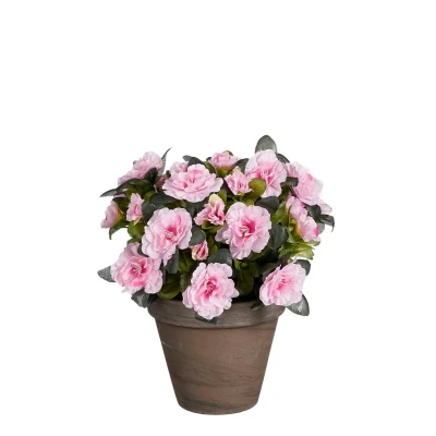 Afbeelding van Azalea Kunstplant in Bloempot Stan H31 x Ø26 cm Roze