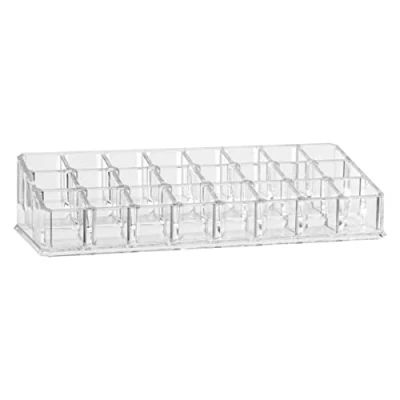 Afbeelding van Make up lippenstift organizer 24 vakken rechthoek 22,5 x 5 cm van kunststof Nagellak houder Lippenstifthouder Organizers