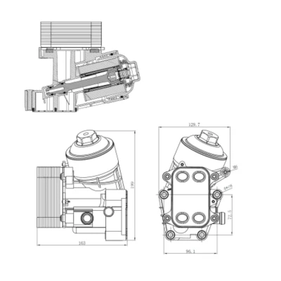 Afbeelding van Behuizing, oliefilter NRF 31847
