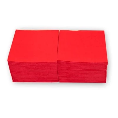 Afbeelding van Morigami, Coktail handdoek, 1/4 vouwen, uiteinde, 100 servetten, rood