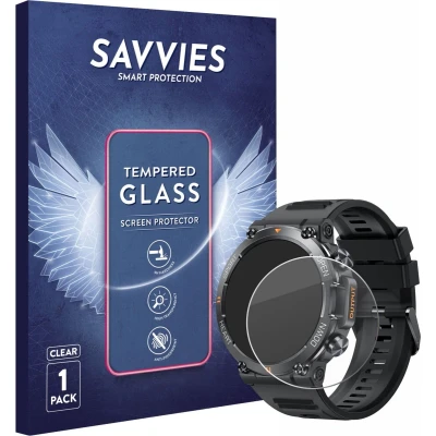 Afbeelding van Savvies Schermbeschermer van gepantserd glas, Smartwatch beschermfolie, Transparant