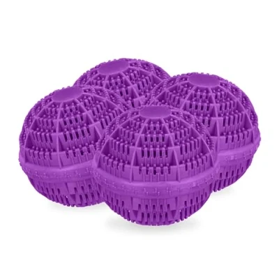 Afbeelding van Relaxdays wasbol wasmachine set van 4 ecologische wasbollen wasei kunststof