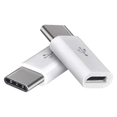Afbeelding van EMOS SM7023 2 stuks micro USB naar C 2.0 adapter, 480 Mbps / 2x verloopstuk, type B bus mannelijke connector voor snel opladen en gegevensoverdracht, wit