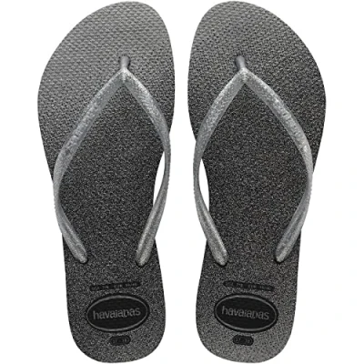 Afbeelding van Havaianas Slim Glitter Palette, uniseks, zwart.