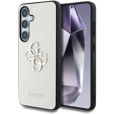 Afbeelding van Guess Etui Grained Big 4G Logo Small Classic do Samsung Galaxy S25 beÅ¼owy (Samsung S25), Smartphonehoes, Beige