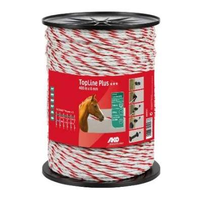 Image de Ako Cordon de Clôture Topline Plus Blanc/Rouge 6mm x 400m