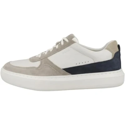 Afbeelding van Geox Deiven Sneakers laag, Heren, Maat: 45, Sand/white Leer en textiel