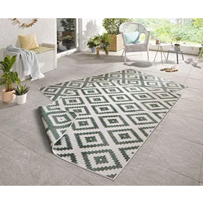 Afbeelding van Binnen en Buitenkleed Malta 120x170cm Groen 123vloerkleed.nl is de online webshop voor vloerkleden woonaccessoires.