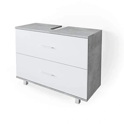 Afbeelding van Vicco Wastafelonderkast Ilias, Beton/Wit, 80 x 60.8 cm