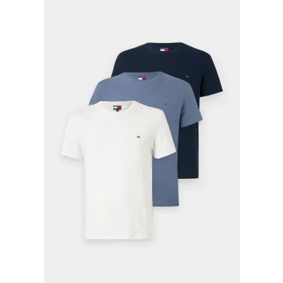Afbeelding van Tommy Jeans TEE 3 PACK Tshirt basic, Heren, Maat: 44, Ecru/blu
