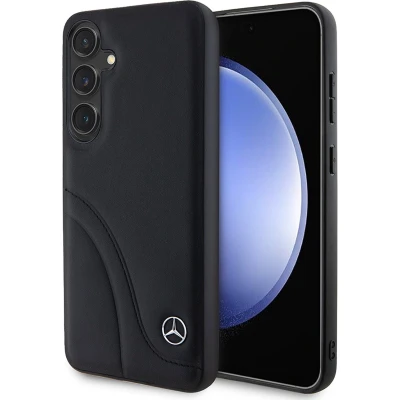 Afbeelding van Mercedes Benz Backcase hoesje geschikt voor Samsung Galaxy S24 Effen Zwart Leer