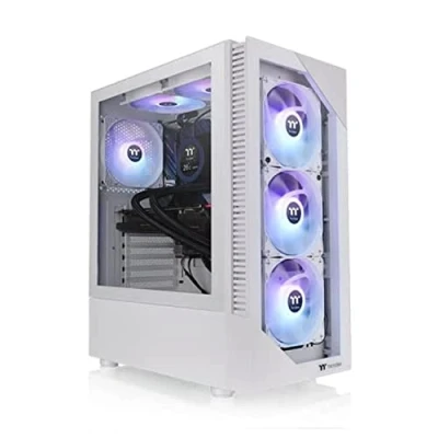 Afbeelding van Thermaltake CA 1X3 00M6WN 00 Midi tower Gaming behuizing Wit 3 voorgeïnstalleerde LED ventilators, Zijvenster