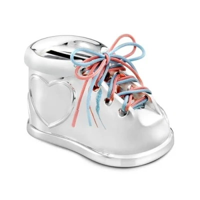 Afbeelding van Zilverstad Money box Shoe 2 colour laces silv.