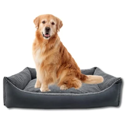 Afbeelding van Odolplusz Hondenbed met omkeerbaar kussen, afneembare en wasbare overtrek, 100% huidvriendelijke PU sponsvulling 100 x 70 cm (grafiet)