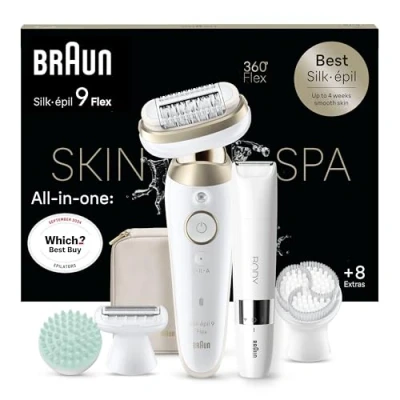Afbeelding van Braun Silk·épil 9 Flex SkinSpa Epilator Voor Eenvoudig Ontharen 481 3D Wit/goud
