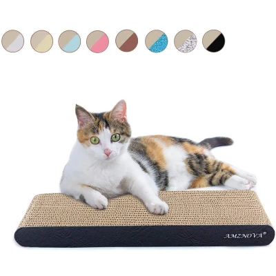 Afbeelding van AMZNOVA kattenkrabber, krabpad, duurzaam recyclebaar karton met Catnip, kleuren serie, 5 &amp; 2 maten