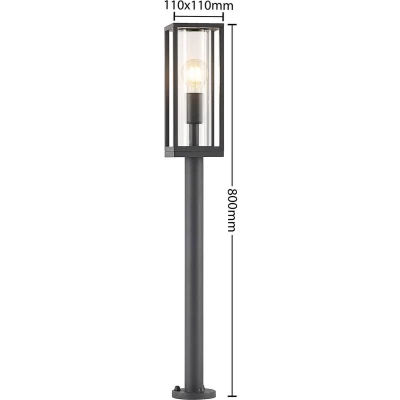 Afbeelding van Lindby Tuinpad verlichting 1licht Aluminium, glas H: 80 cm E27 donkergrijs (RAL 7016)