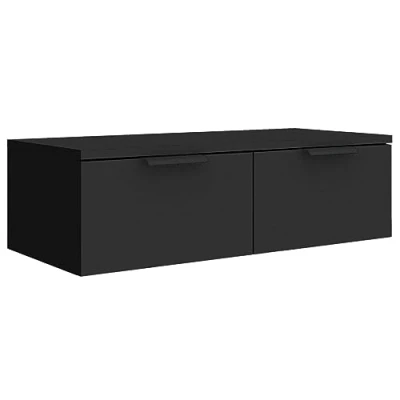 Afbeelding van Wandkast 68x30x20 cm bewerkt hout zwart