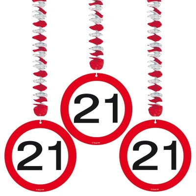 Image de Décoration Spiral 21 Signe de la route 3 pièces