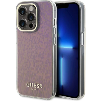 Afbeelding van Guess Faceted Mirror Disco Back Case Geschikt voor Apple iPhone 15 Pro (6.1&quot;) Roze